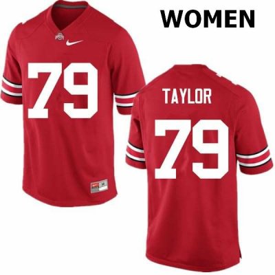 NCAA Ohio State Buckeyes Women's #79 Brady Taylor Red Nike Football College Jersey AQM6045TC